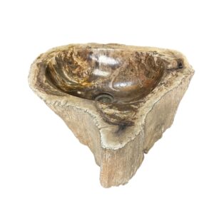 Chiuvetă din lemn pietrificat – artă naturală unică Nr. FS00020