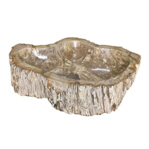 Chiuvetă din lemn pietrificat – artă naturală unică Nr. FS00034