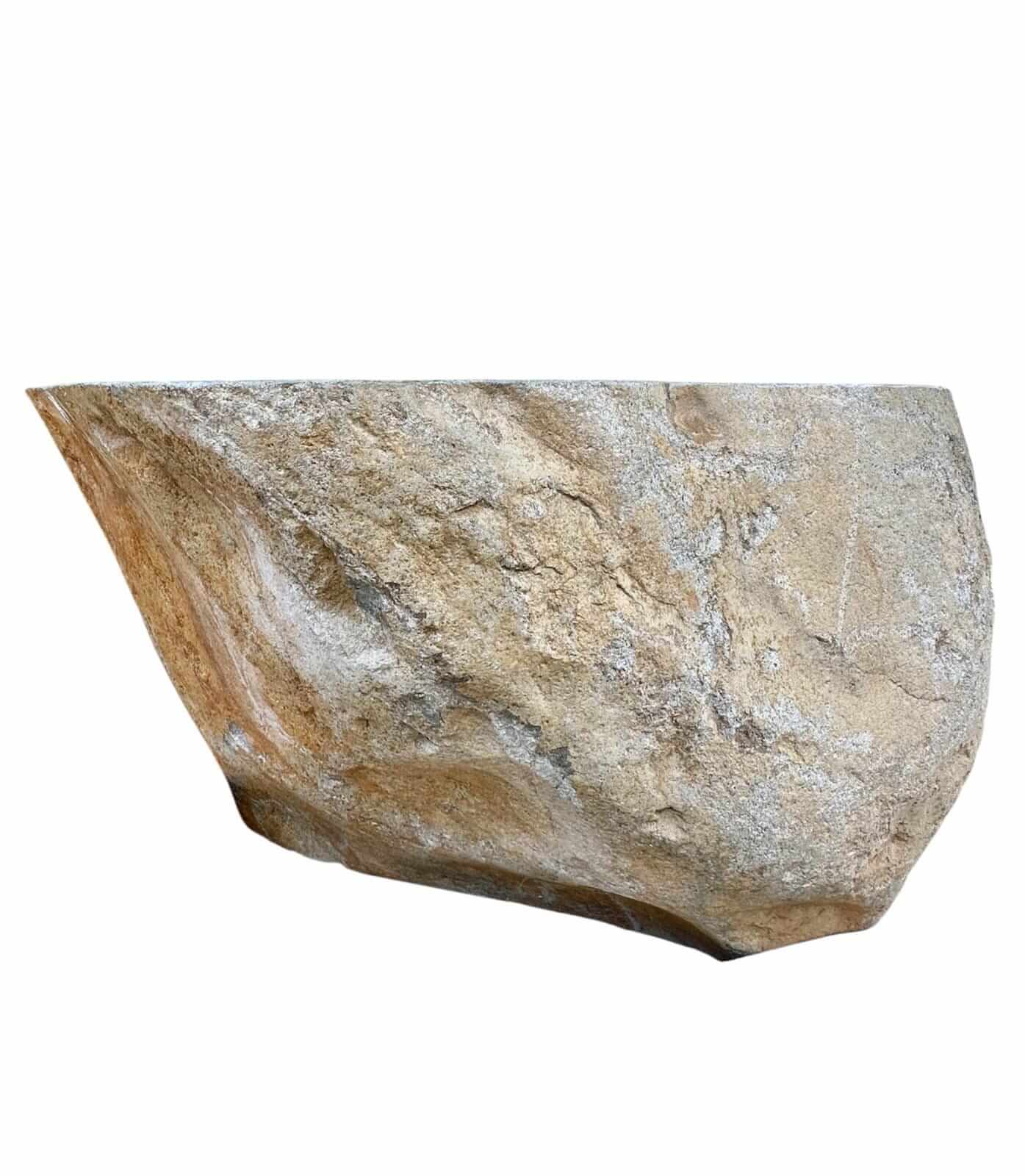 Cadă premium din piatră de râu lucrată manual – artă naturală unică