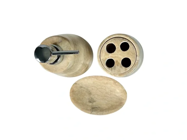 Set trio accesorii baie din piatră onix Art. Nr. BA00208