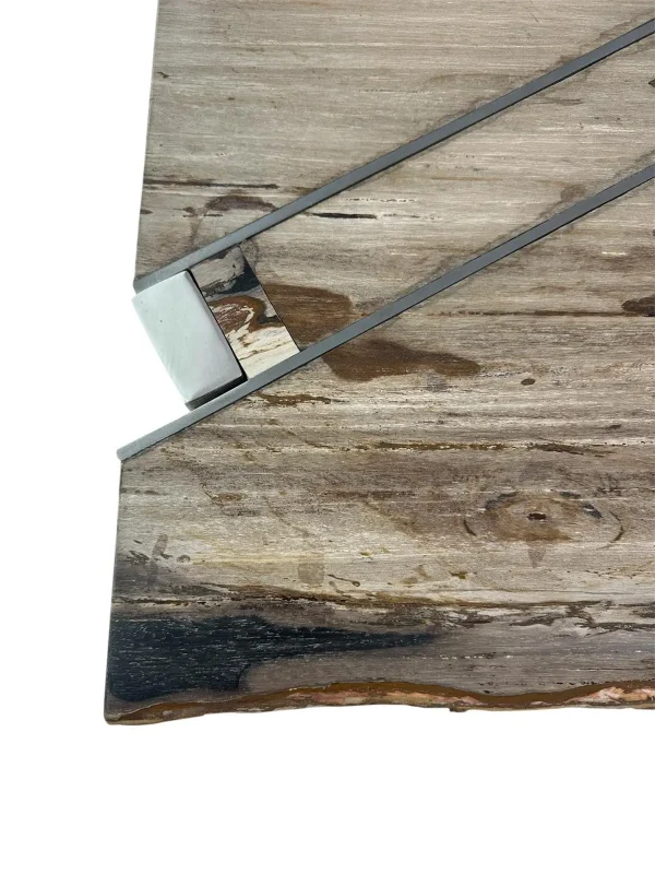 Masă de dining premium din lemn pietrificat – design natural unic Art. DNT00312  DNT00312