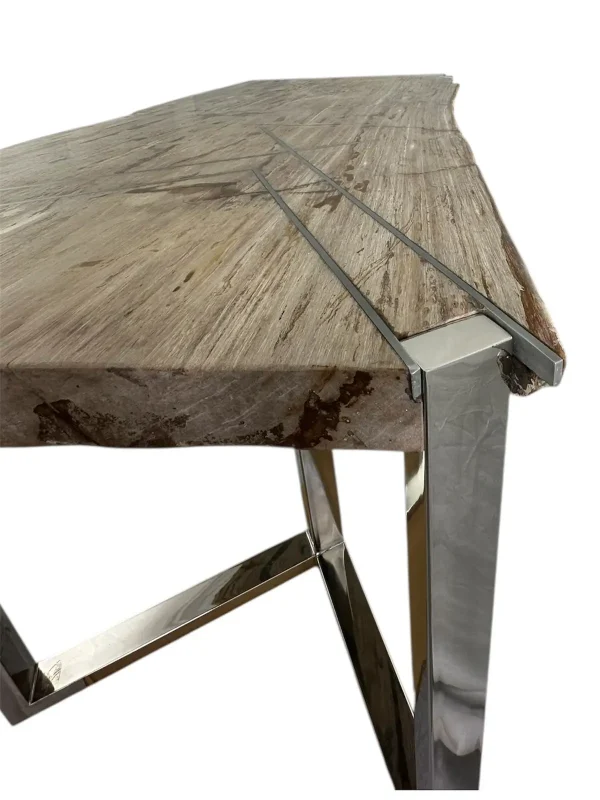Masă de dining premium din lemn pietrificat – design natural unic Art. DNT00312  DNT00312