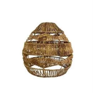 Lampă de tavan suspendată boho din materiale naturale, lucrată manual