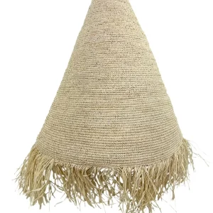 Lampă de tavan suspendată boho din materiale naturale, lucrată manual