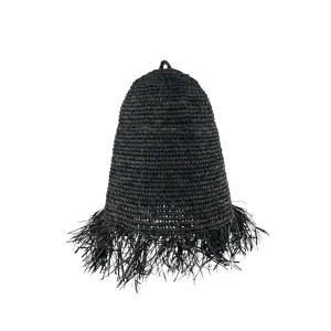 Lampă de tavan suspendată boho din materiale naturale, lucrată manual