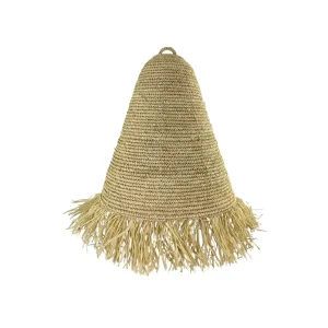 Lampă de tavan suspendată boho din materiale naturale, lucrată manual
