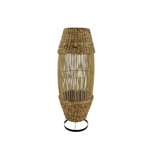 Lampă de podea boho realizată manual din materiale naturale