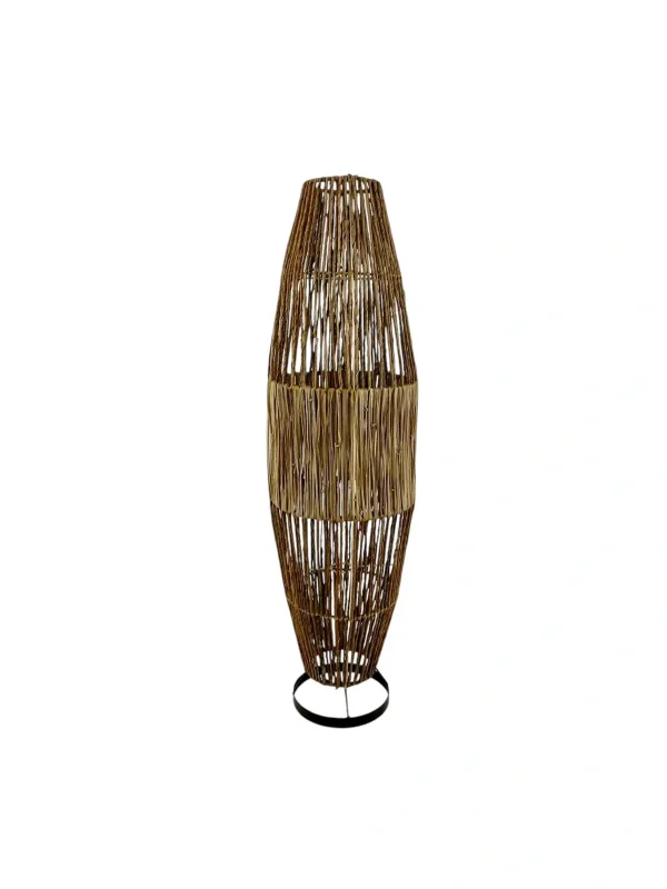 Lampă de podea boho realizată manual din materiale naturale