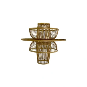 Lampă de tavan suspendată boho din materiale naturale, lucrată manual