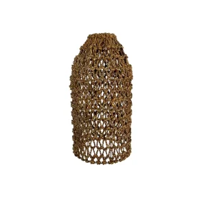 Lampă de tavan suspendată boho din materiale naturale, lucrată manual