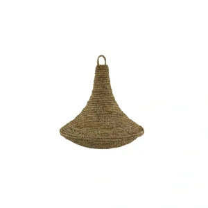 Lampă de tavan suspendată boho din materiale naturale, lucrată manual