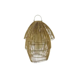 Lampă de tavan suspendată boho din materiale naturale, lucrată manual