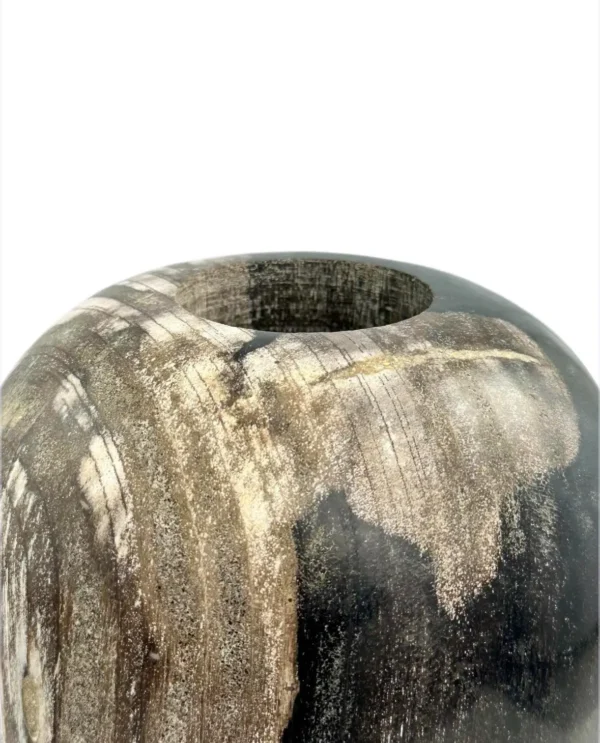 Vază din lemn pietrificat – decor natural lucrat manual Art. No. FV00470
