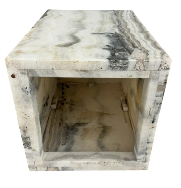 Scaun decorativ sau măsuță auxiliară din onix – realizat manual | Art. Nr. OAS00546
