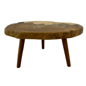 masă decorativă din lemn suar, realizată manual, cu margine naturală