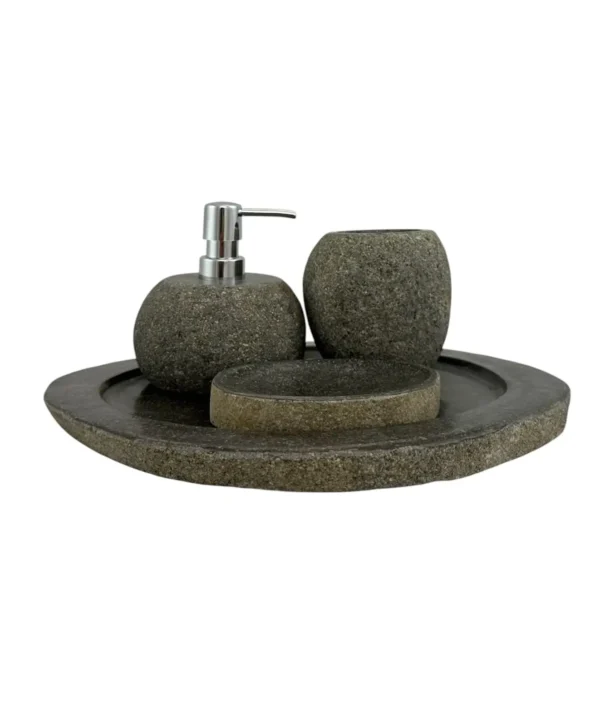 Set de accesorii pentru baie din piatră de râu | Art. Nr. BA00594