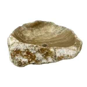 Chiuvetă din onix natural, cu suprafață interioară și exterioară lustruită