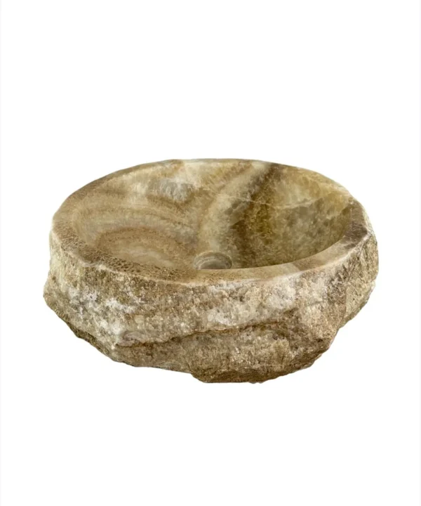 Cuvetă de baie din onix natural cu interior și exterior lustruit