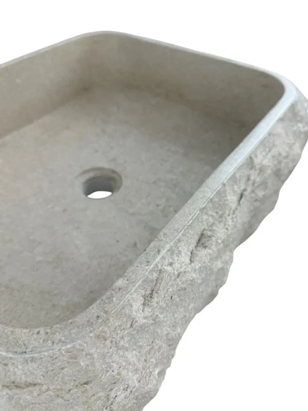 Chiuvetă dreptunghiulară din marmură naturală – design realizat manual | Art. Nr. MS00663