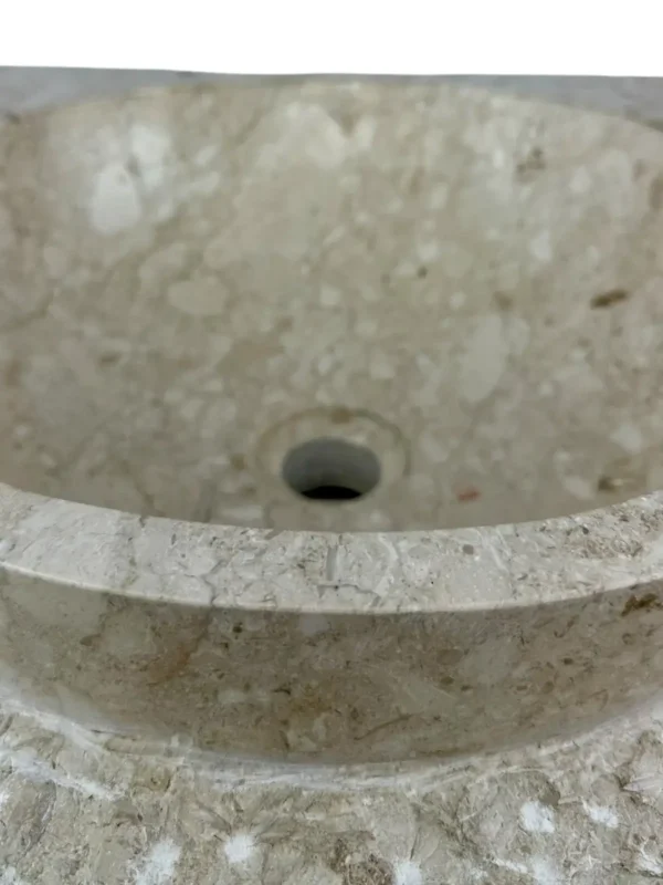 Chiuvetă sculpturală din marmură cu bază integrată din piatră | Art. Nr. MS00703