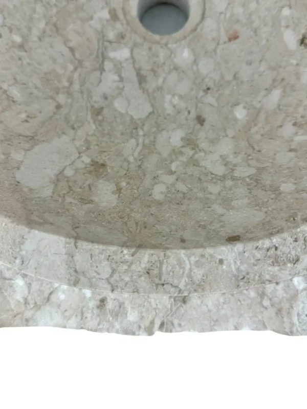 Chiuvetă sculpturală din marmură cu bază integrată din piatră | Art. Nr. MS00703