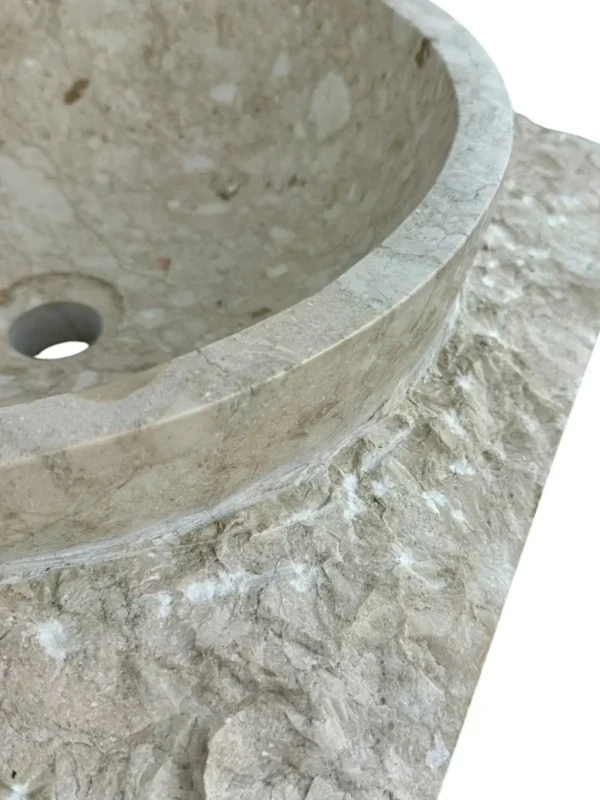 Chiuvetă sculpturală din marmură cu bază integrată din piatră | Art. Nr. MS00703