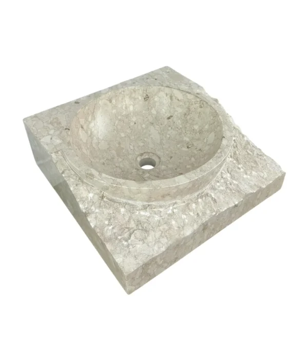 Chiuvetă sculpturală din marmură cu bază integrată din piatră | Art. Nr. MS00703