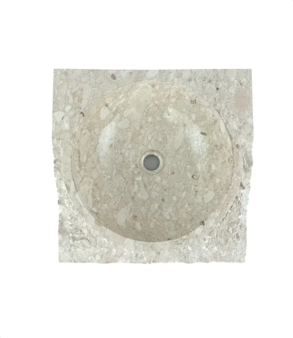 Chiuvetă sculpturală din marmură cu bază integrată din piatră | Art. Nr. MS00703