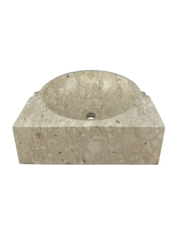 Chiuvetă sculpturală din marmură cu bază integrată din piatră | Art. Nr. MS00703